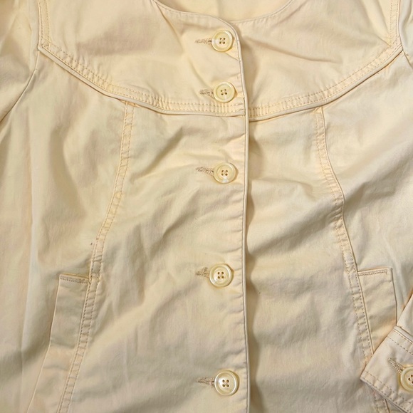 St. John’s Bay Butter Yellow Pleated Button Down Short Coat/Jacket - Picture 5 of 8